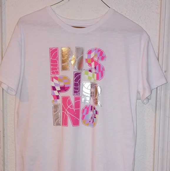 Kids White Graphic T-Shirt - Picture 1 of 4